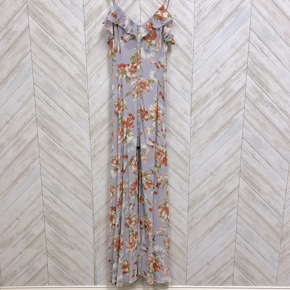 Beautiful maxi dress, open back, front slit. Adjustable straps. Like new.